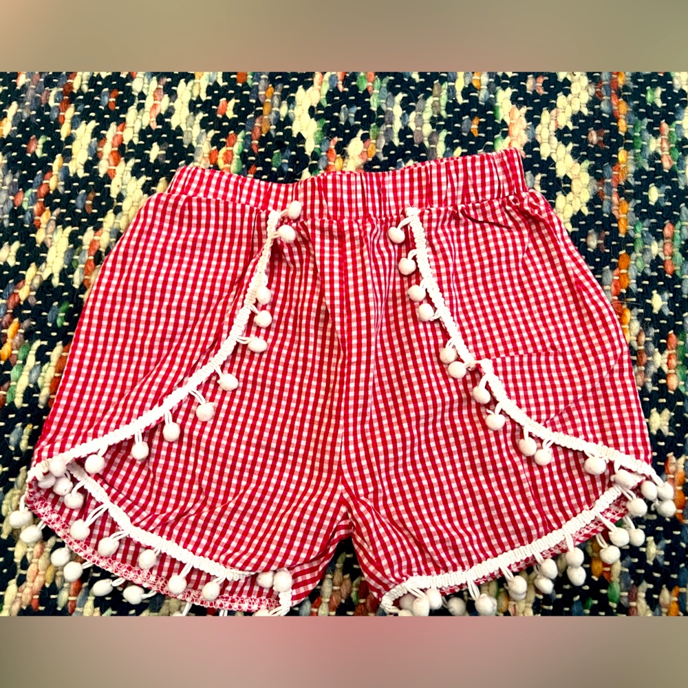 Boutique gingham shorts size 18-24 months